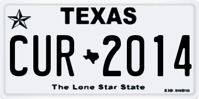 TX license plate CUR2014