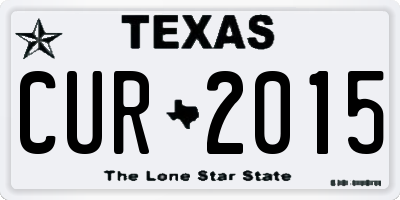 TX license plate CUR2015