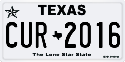 TX license plate CUR2016