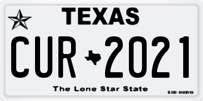 TX license plate CUR2021