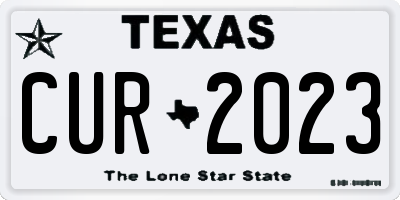 TX license plate CUR2023