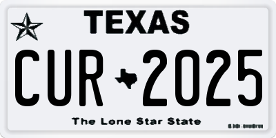 TX license plate CUR2025