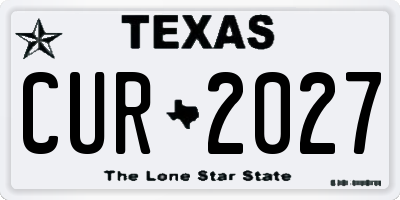 TX license plate CUR2027