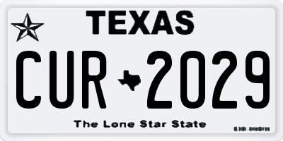 TX license plate CUR2029