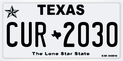 TX license plate CUR2030