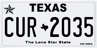 TX license plate CUR2035