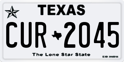 TX license plate CUR2045