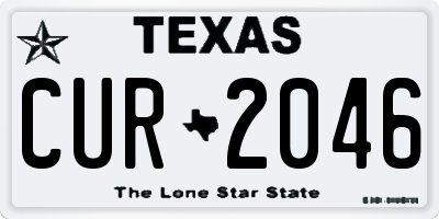 TX license plate CUR2046