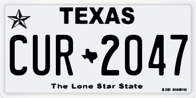 TX license plate CUR2047