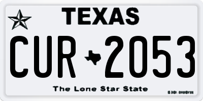 TX license plate CUR2053