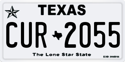 TX license plate CUR2055