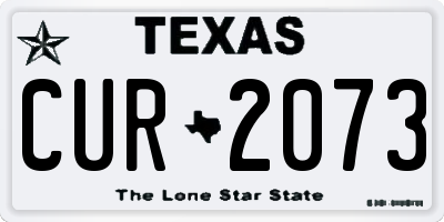 TX license plate CUR2073
