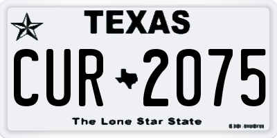 TX license plate CUR2075