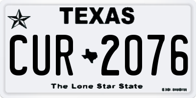 TX license plate CUR2076