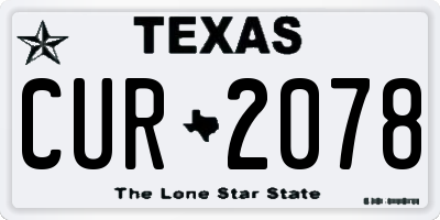 TX license plate CUR2078