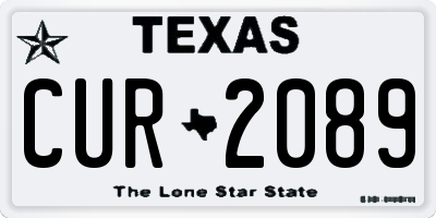 TX license plate CUR2089