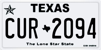 TX license plate CUR2094