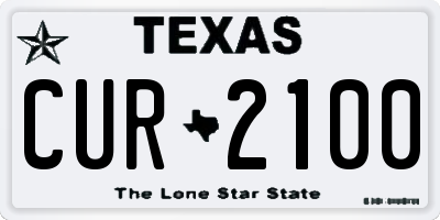 TX license plate CUR2100