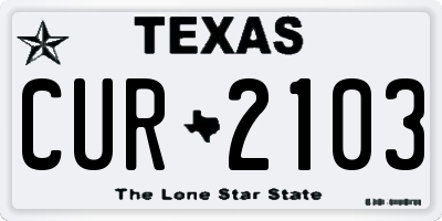 TX license plate CUR2103