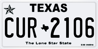 TX license plate CUR2106