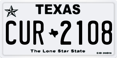 TX license plate CUR2108