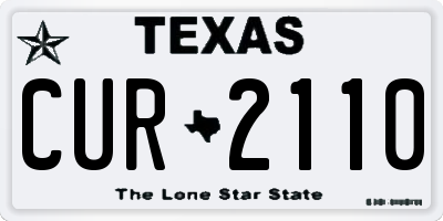 TX license plate CUR2110