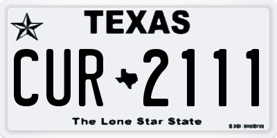 TX license plate CUR2111