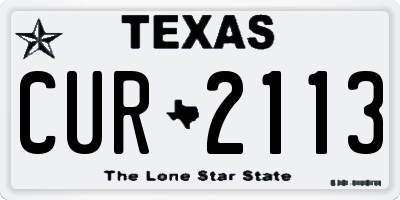 TX license plate CUR2113