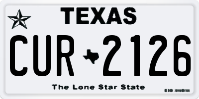 TX license plate CUR2126