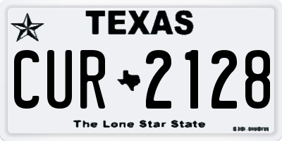 TX license plate CUR2128