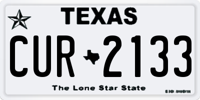 TX license plate CUR2133