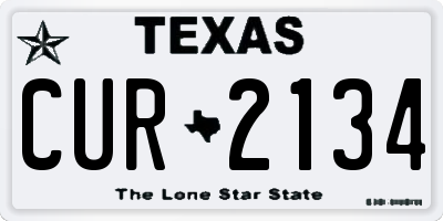 TX license plate CUR2134