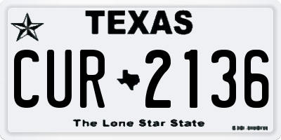 TX license plate CUR2136