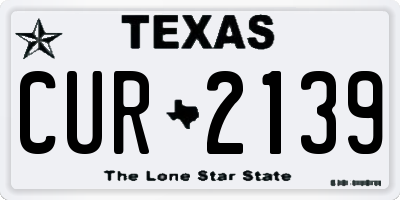 TX license plate CUR2139