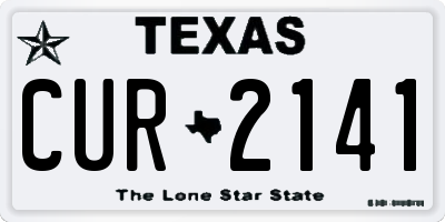 TX license plate CUR2141