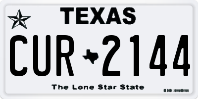 TX license plate CUR2144