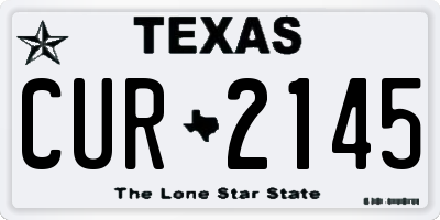 TX license plate CUR2145