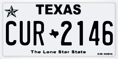 TX license plate CUR2146