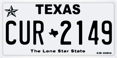 TX license plate CUR2149