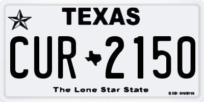 TX license plate CUR2150