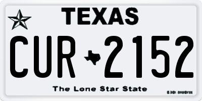 TX license plate CUR2152