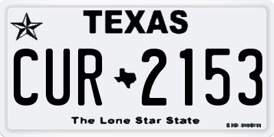 TX license plate CUR2153