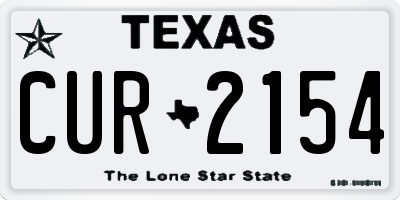TX license plate CUR2154