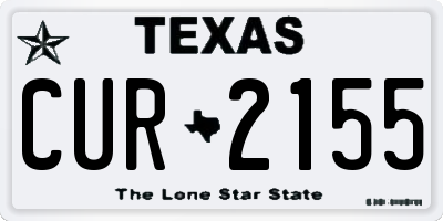 TX license plate CUR2155