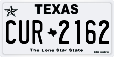 TX license plate CUR2162