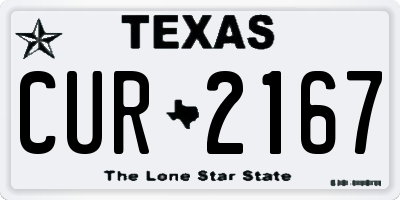 TX license plate CUR2167