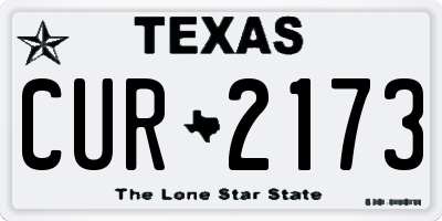 TX license plate CUR2173