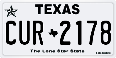 TX license plate CUR2178