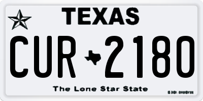 TX license plate CUR2180