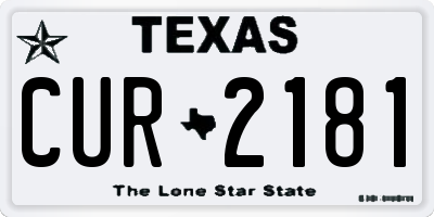 TX license plate CUR2181